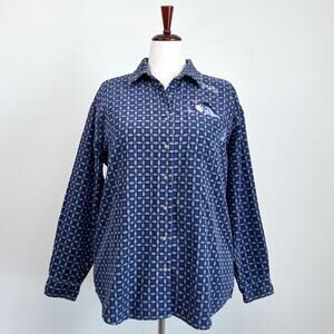 Winnie The Pooh Vintage Eeyore Embroidered Corduroy Button-Up Shirt